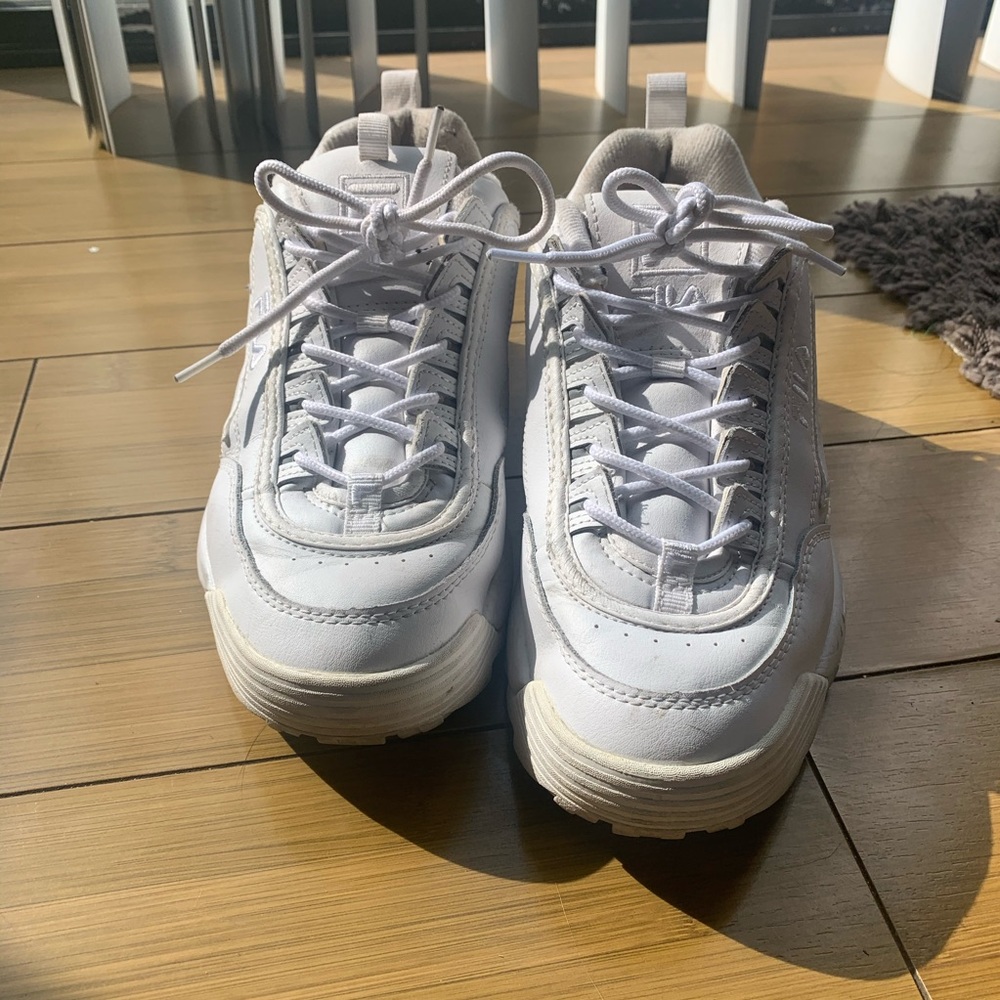 Women’s Fila Disrupters all white